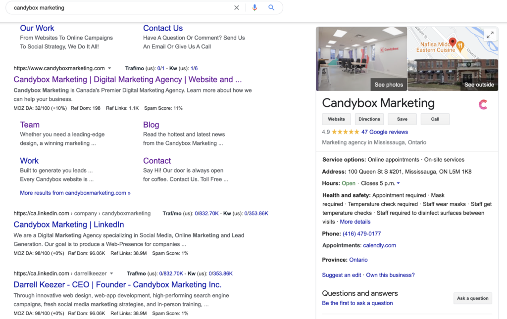 candybox marketing google my business listing
